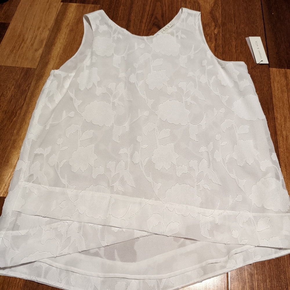 Cooper and Ella white tank with flowers